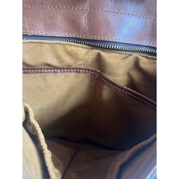 Patricia Nash Saddle Bag Tan European Map London Genuine Leather Crossbody Purse - Picture 8 of 16